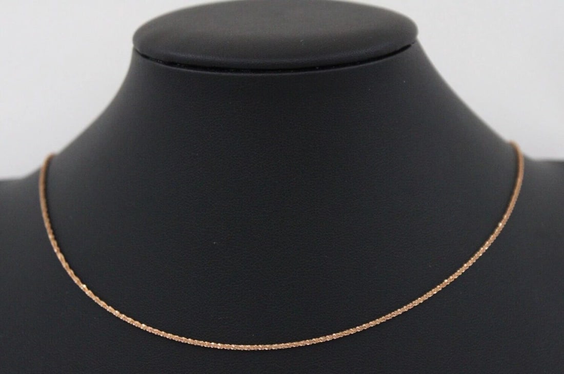 JACMEL MAURITIUS JCM 925 SILVER ROSE GOLD TONE 1.5MM SNAKE CHAIN 24" NECKLACE (1 of 2)