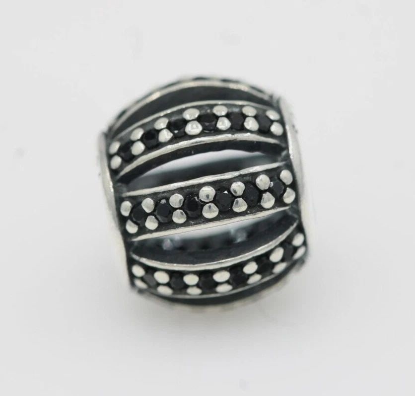 RETIRED PANDORA STERLING SILVER S925 ALE LEADING LADY BLACK PAVE CHARM 1.5 GRAMS: RETIRED PANDORA STERLING SILVER S925 ALE LEADING LADY BLACK PAVE CHARM 1.5 GRAMS Description Retired Pandora Sterling Silver S925 ALE Leading Lady Black Pave Charm 1.5 Grams "Two charms available. One