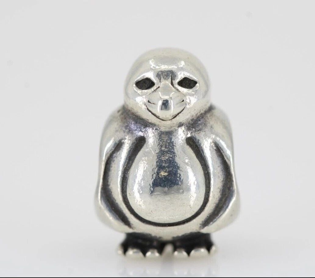 AUTHENTIC PANDORA PENGUIN SPOTTED HEAD CHARM/BEAD SILVER 925 ALE 790423 RETIRED (1 of 2)