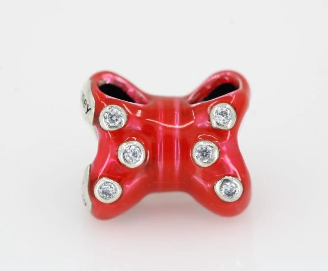 AUTHENTIC CHAMILIA DISNEY MINNIE’S RED BOW SILVER CHARM 2025-0925 (1 of 2)