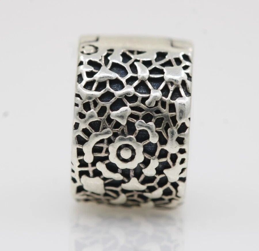 AUTHENTIC PANDORA STERLING MOMENTS LAYERS OF LACE CLIP BEAD CHARM 791758: AUTHENTIC PANDORA STERLING MOMENTS LAYERS OF LACE CLIP BEAD CHARM 791758 Description Authentic Pandora Sterling Moments Layers of Lace Clip Bead Charm 791758 "Four charms available. One charm per purc