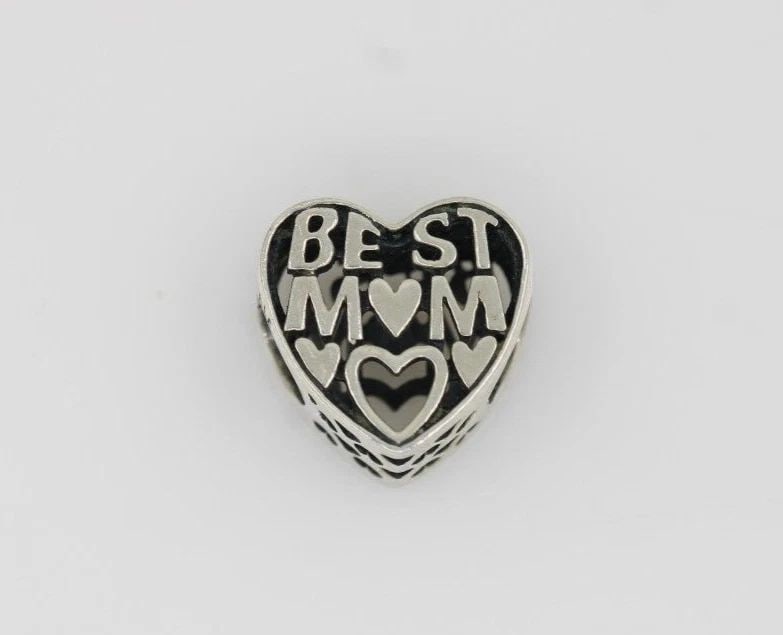 PANDORA STERLING SILVER BEST MOM HEART CHARM 791882: PANDORA STERLING SILVER BEST MOM HEART CHARM 791882 Description Pandora Sterling Silver Best Mom Heart Charm 791882 Pandora charm in good condition. May show signs of wear and/or tear. Item has been p