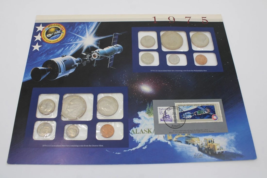 1975 P/D UNITED STATES MINT SET BY THE POSTAL COMMEMORATIVE SOCIETY STAMP COVER (1 of 2)