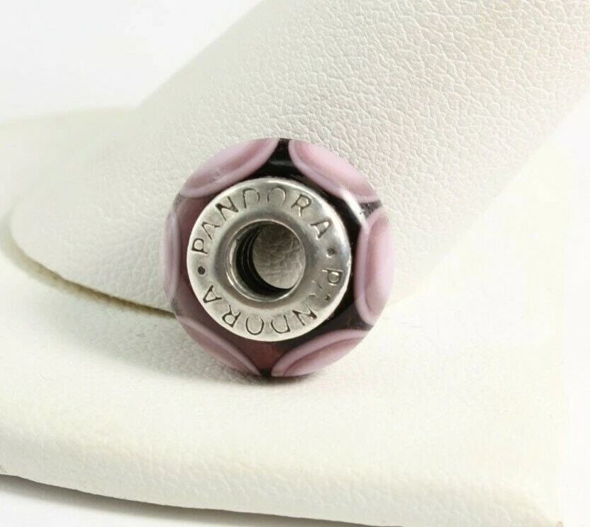 PANDORA STERLING SILVER PURPLE STEPPING STONES MURANO GLASS BEAD 790910 FS!: PANDORA STERLING SILVER PURPLE STEPPING STONES MURANO GLASS BEAD 790910 FS! Description Pandora Sterling Silver Purple Stepping Stones Murano Glass Bead 790910 Item is in good condition. Shows signs o