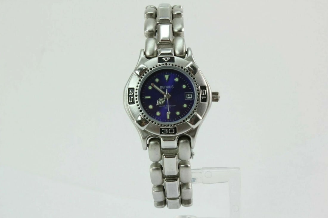 LADIES NICE BENRUS BN6011 DARK BLUE DIAL WATER RESISTANT 330FT WRIST WATCH (1 of 2)