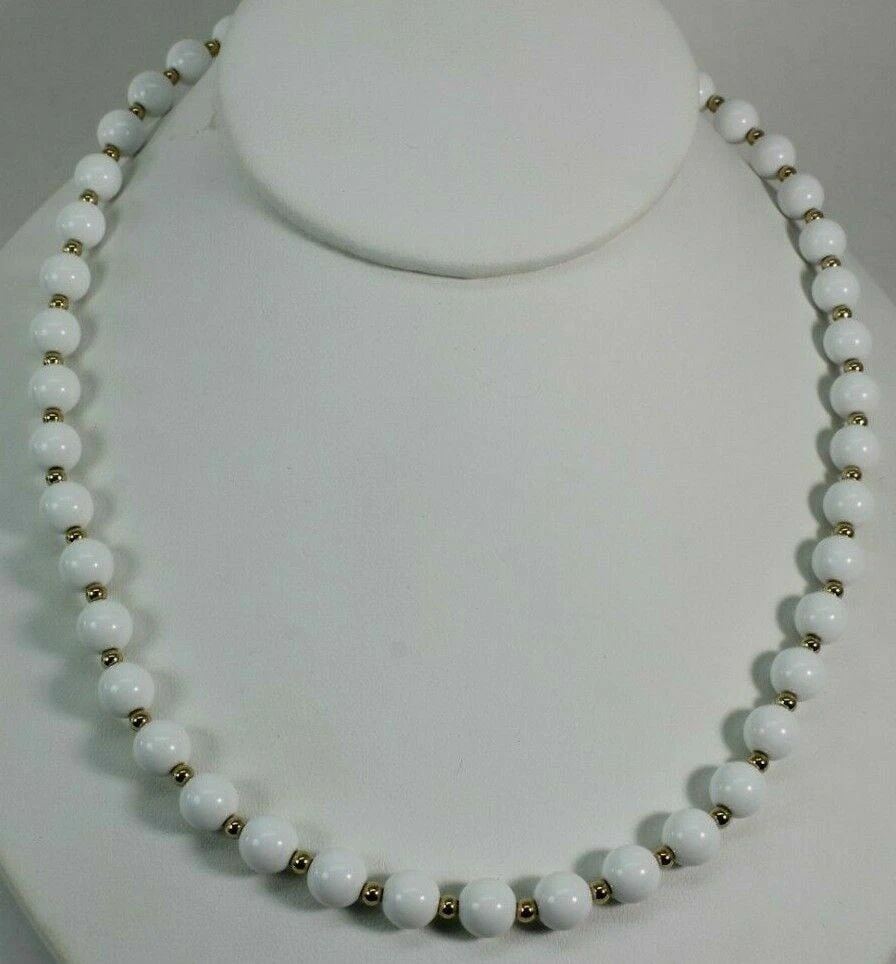 SET OF 2 MONET SMALL 6MM BEAD NECKLACE 27" LARGE BEAD 8MM NECKLACE 24": SET OF 2 MONET SMALL 6MM BEAD NECKLACE 27" LARGE BEAD 8MM NECKLACE 24" Description SET OF 2 MONET SMALL 6MM BEAD NECKLACE 27" LARGE BEAD 8MM NECKLACE 24"! Item is in good condition. May show signs of 