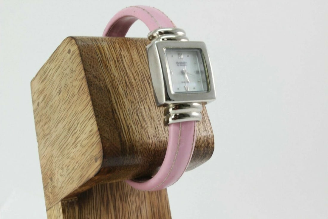 EMBASSY BY GRUEN MOTHER OF PEARL DIAL PINK LEATHER BAND LADIES WATCH GEM1448 (1 of 2)