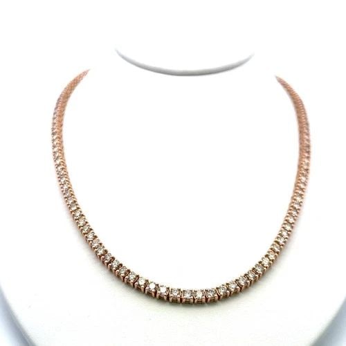 14K YELLOW GOLD TENNIS NECKLACE WITH 20 CARAT ROUND H-VS DIAMONDS 43.9 GRAMS: 14K YELLOW GOLD TENNIS NECKLACE WITH 20 CARAT ROUND H-VS DIAMONDS 43.9 GRAMS Video: Video Link Detailed Description: 20 Carat Diamond Tennis Necklace in 14K Yellow Gold, H VS Clarity DESCRIPTION: Enve