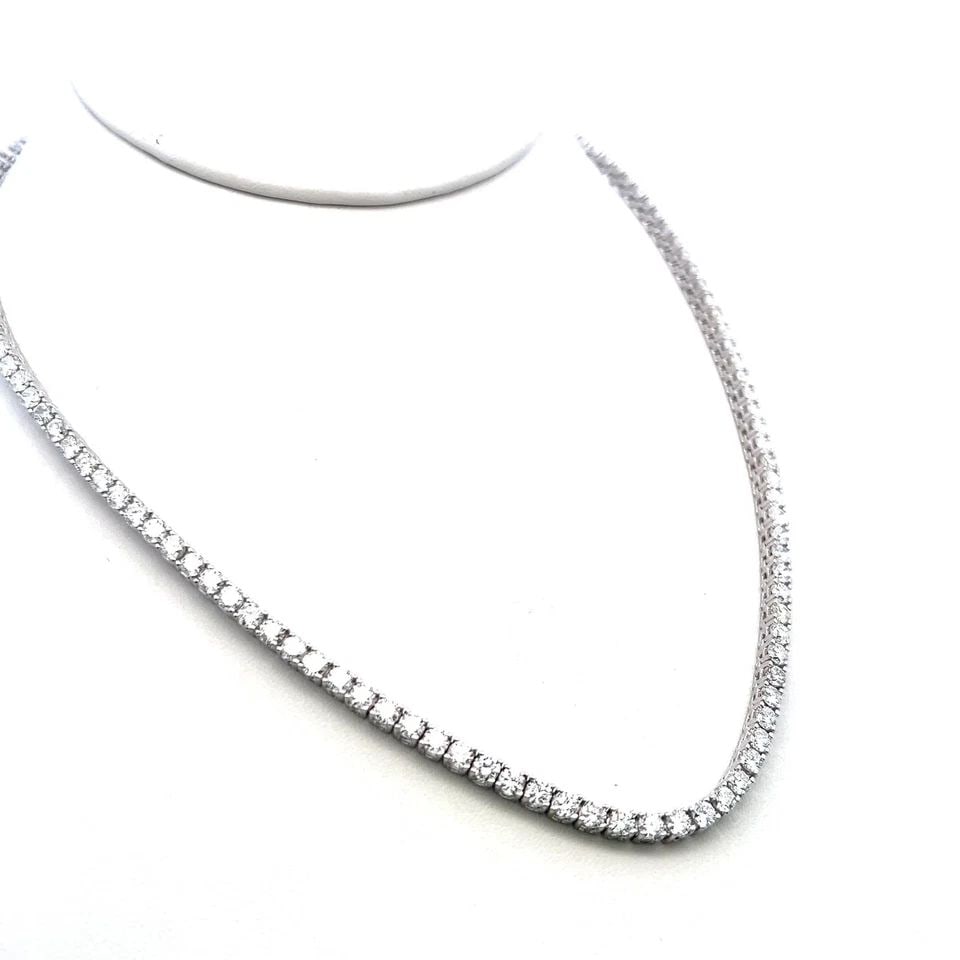 15.63 CARAT ROUND BRILLIANT G VS DIAMOND 14 KARAT WHITE GOLD RIVIERA NECKLACE (1 of 1)