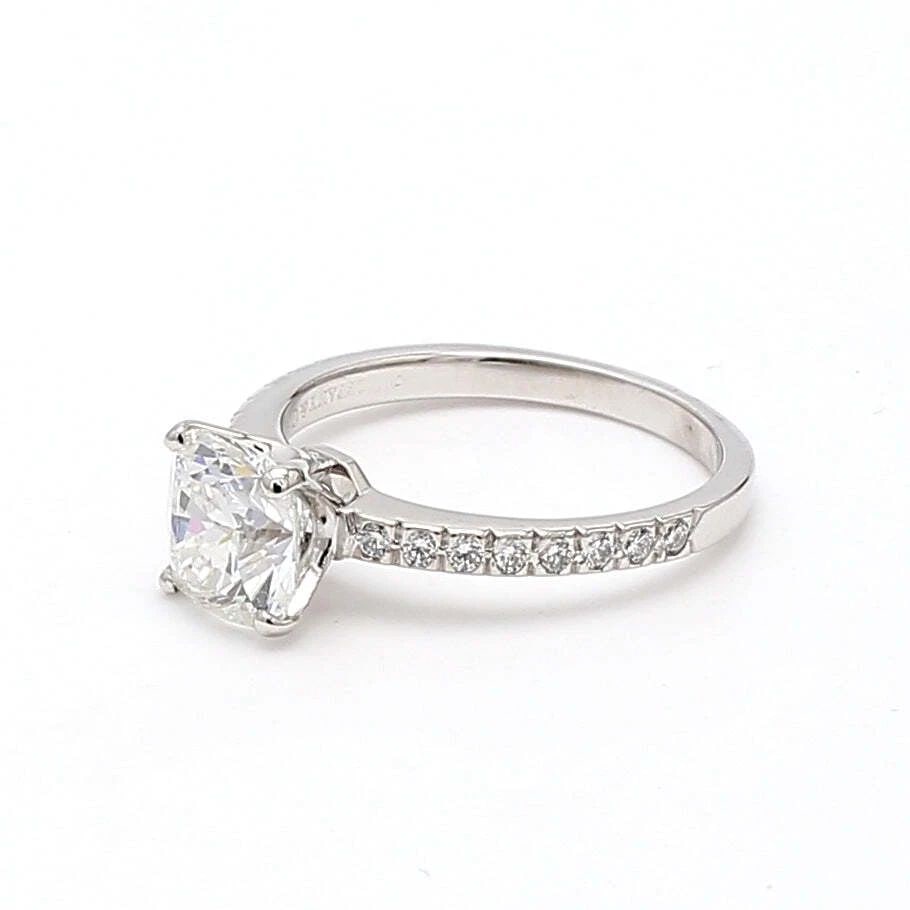 TIFFANY & CO.. 1.83 CARAT CUSHION BRILLIANT F-VVS2 DIAMOND PLATINUM RING: TIFFANY & CO.. 1.83 CARAT CUSHION BRILLIANT F-VVS2 DIAMOND PLATINUM RING Tiffany & Co. Tiffany & Co.. 1.83 Carat Cushion Brilliant F-VVS2 Diamond Platinum Ring Details Department Unisex Adults Main St