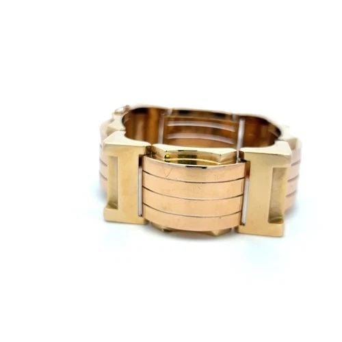 VINTAGE BOLD RETRO 18K TWO-TONE GOLD BRACELET 98.90 GRAMS (1 of 2)