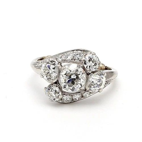 2.74 CARAT ROUND BRILLIANT I-SI1 DIAMOND PLATINUM CLUSTER RING: 2.74 CARAT ROUND BRILLIANT I-SI1 DIAMOND PLATINUM CLUSTER RING Title: 2.74 Carat Round Brilliant I-SI1 Diamond Platinum Cluster Ring Style: Cluster Metal: Platinum Gemstone 1: 1.52 Carat Diamond Numbe
