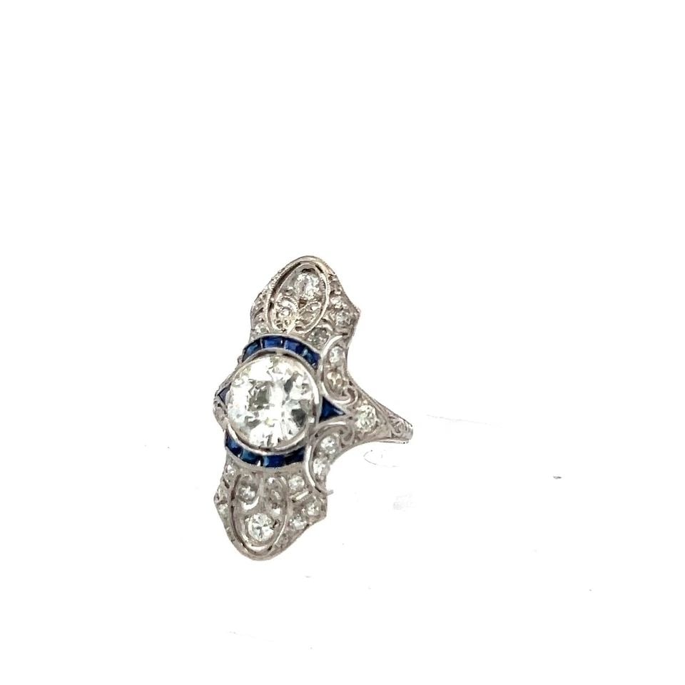 PLATINUM ART DECO RING WITH 2.2 CARAT OLD EUROPEAN CUT DIAMONDS G-SI2 GIA CERT: PLATINUM ART DECO RING WITH 2.2 CARAT OLD EUROPEAN CUT DIAMONDS G-SI2 GIA CERT PLATINUM ART DECO RING WITH 2.2 CARAT OLD EUROPEAN CUT DIAMONDS G-SI2 GIA CERT PRODUCT DESCRIPTION Detailed Description: 