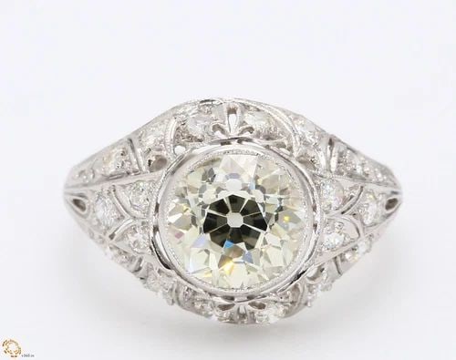 2.21 CARAT M-VS1 DIAMOND PLATINUM ANTIQUE WEDDING RING: 2.21 CARAT M-VS1 DIAMOND PLATINUM ANTIQUE WEDDING RING Title: 2.21 Carat M-VS1 Diamond Platinum Antique Wedding Ring Style: Wedding Gemstone 1: 2.21 Carat Diamond Number of Stones: 1 Color: M Clarity:
