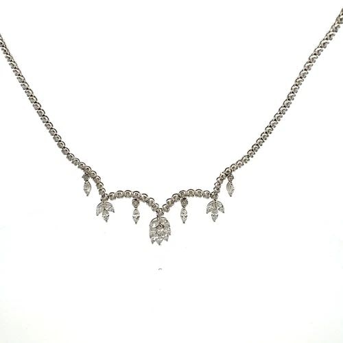 10.31 CARAT ROUND BRILLIANT G VS1 & G VS1 DIAMOND PLATINUM RIVIERA NECKLACE (1 of 2)