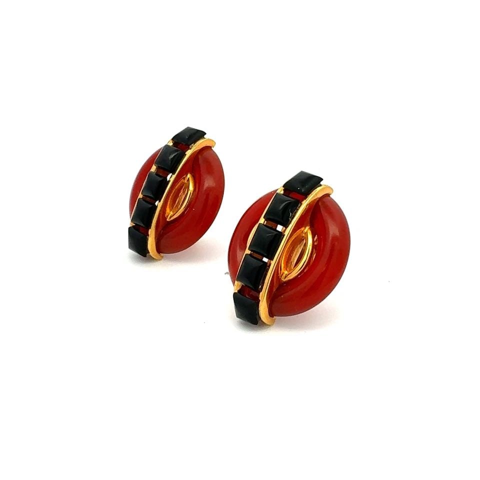 CARTIER VINTAGE 41.40 GRAMS 18 KARAT YELLOW GOLD CLIP ON EARRING (1 of 1)