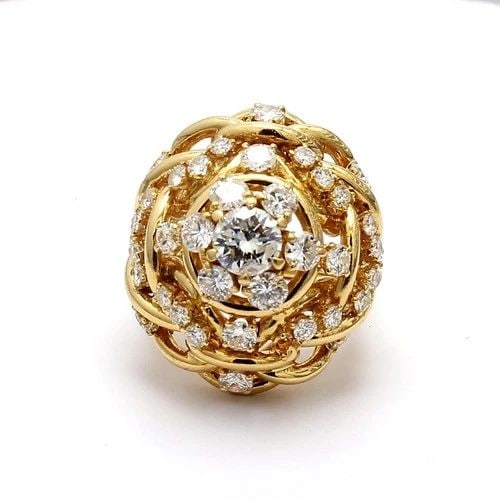 5.02 CARAT ROUND BRILLIANT DIAMOND 14 KARAT YELLOW GOLD COCKTAIL RING: 5.02 CARAT ROUND BRILLIANT DIAMOND 14K YELLOW GOLD COCKTAIL RING Title: 5.02 Carat Round Brilliant H I3-VS2 Diamond 14 Karat Yellow Gold Cocktail Ring Style: Cocktail Metal: 14 Karat Yellow Gold Gemst