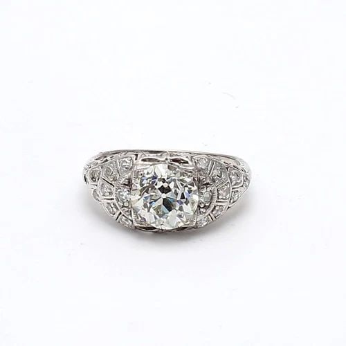 1.86 CARAT OLD EUROPEAN CUT J-SI2 DIAMOND PLATINUM WEDDING RING: 1.86 CARAT OLD EUROPEAN CUT J-SI2 DIAMOND PLATINUM WEDDING RING Title: 1.86 Carat Old European Cut J-SI2 Diamond Platinum Wedding Ring Style: Wedding Metal: Platinum Gemstone 1: 1.71 Carat Diamond Num