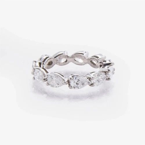 3.30 CARAT PEAR SHAPE G VS1 DIAMOND PLATINUM ETERNITY BAND RING (1 of 2)