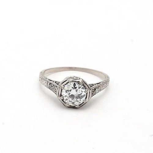 1.16 CARAT CIRCULAR BRILLIANT CUT & ROUND DIAMOND PLATINUM ENGAGEMENT RING (1 of 2)
