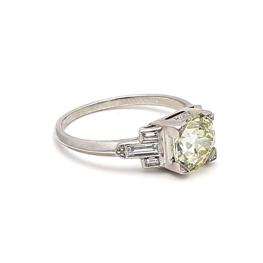 1.57 CARAT OLD EUROPEAN CUT N VVS2 DIAMOND PLATINUM ENGAGEMENT RING: 1.57 CARAT OLD EUROPEAN CUT N VVS2 DIAMOND PLATINUM ENGAGEMENT RING Title: 1.57 Carat Old European Cut N VVS2 Diamond Platinum Engagement Ring Style: Engagement Metal: Platinum Gemstone 1: 1.57 Carat 