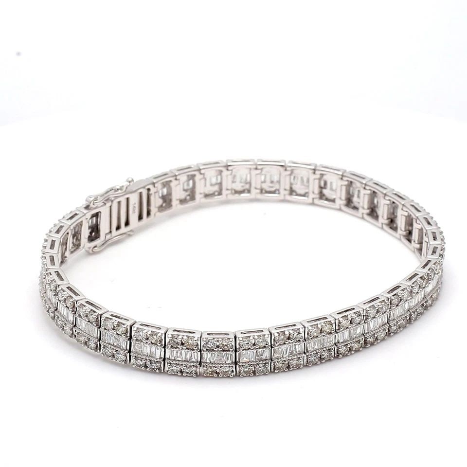 7.00 CARAT ROUND BRILLIANT J VS2 DIAMOND 14 KARAT WHITE GOLD TENNIS BRACELET (1 of 1)