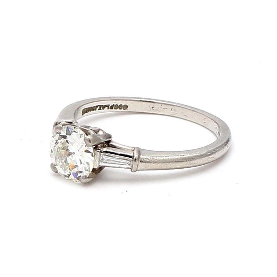 1.04 CARAT CIRCULAR BRILLIANT CUT SHAPE J-VS2 DIAMOND PLATINUM ENGAGEMENT RING (1 of 1)
