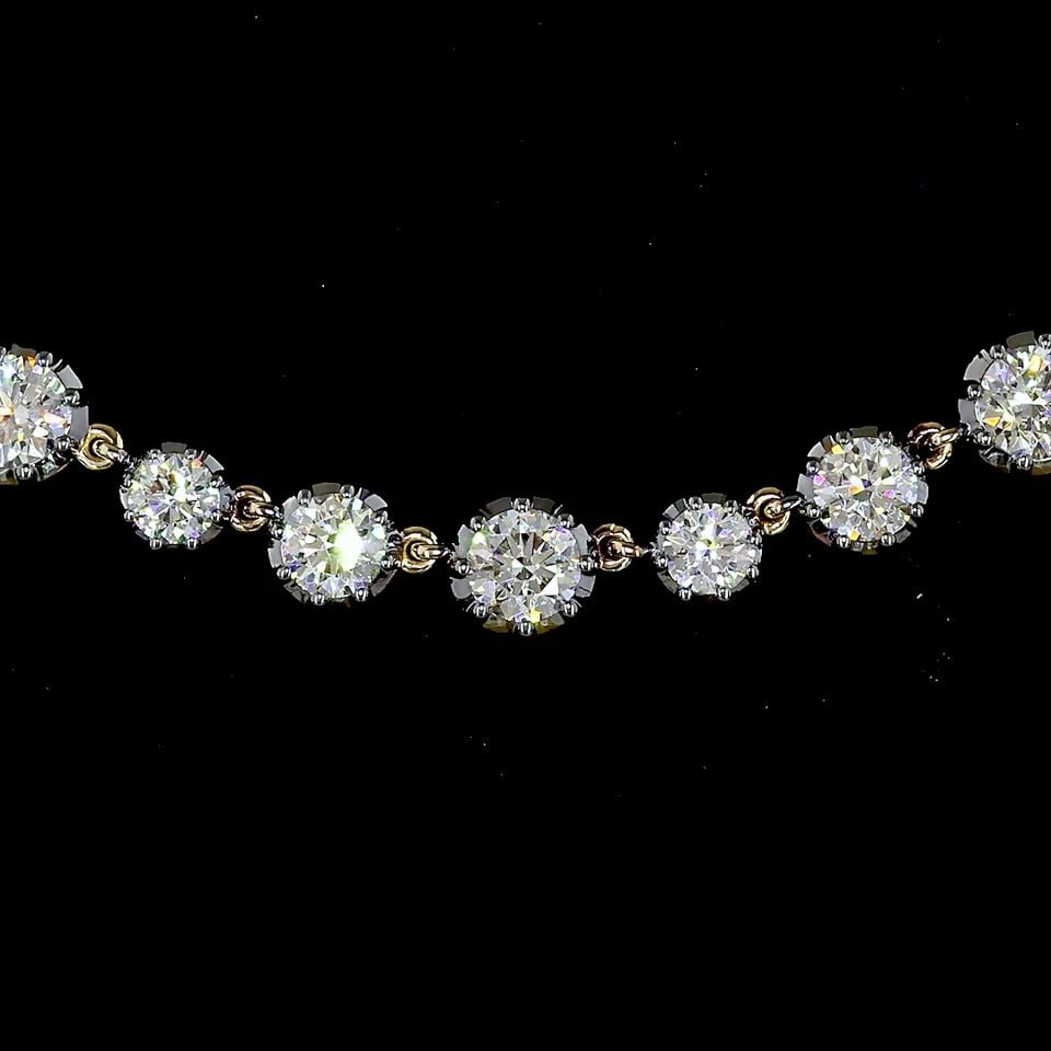 LAB-GROWN 11.37 CARAT ROUND E-F-VS1 DIAMOND 14K YELLOW GOLD STATION NECKLACE: LAB-GROWN 11.37 CARAT ROUND E-F-VS1 DIAMOND 14K YELLOW GOLD STATION NECKLACE LAB-GROWN 11.37 CARAT ROUND E-F-VS1 DIAMOND 14K YELLOW GOLD STATION NECKLACE PRODUCT DESCRIPTION Title: High-quality Brand-