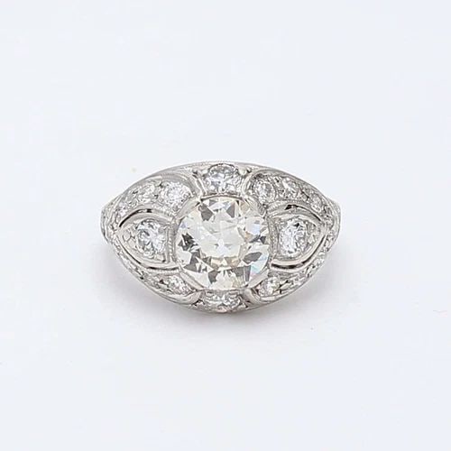 ART DECO 4.80 GRAMS 1.19 CARAT L-I1 DIAMOND PLATINUM WEDDING RING: ART DECO 4.80 GRAMS 1.19 CARAT L-I1 DIAMOND PLATINUM WEDDING RING Art Deco 4.80 Grams 1.19 Carat Circular Brilliant Cut Shape L-I1 Diamond Platinum Wedding Ring 950 Engagement Ring Details Department 