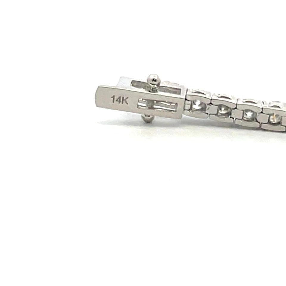 4.83 CARAT ROUND BRILLIANT DIAMOND 14 KARAT WHITE GOLD TENNIS BRACELET (1 of 1)