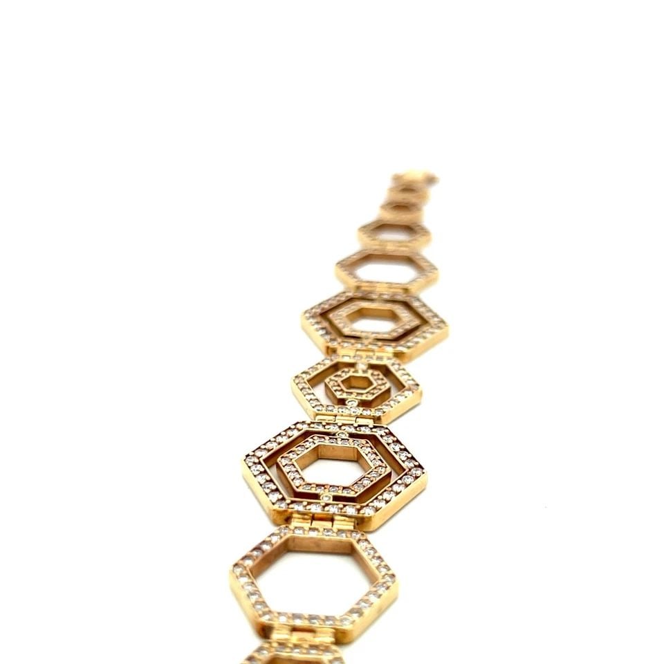 2.00 CARAT ROUND BRILLIANT G VS2 DIAMOND 14 KARAT YELLOW GOLD LINK BRACELET (1 of 1)