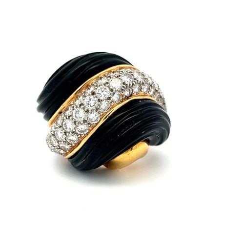 3.00 CARAT ROUND BRILLIANT G VS1 DIAMOND 18 KARAT YELLOW GOLD COCKTAIL RING (1 of 2)