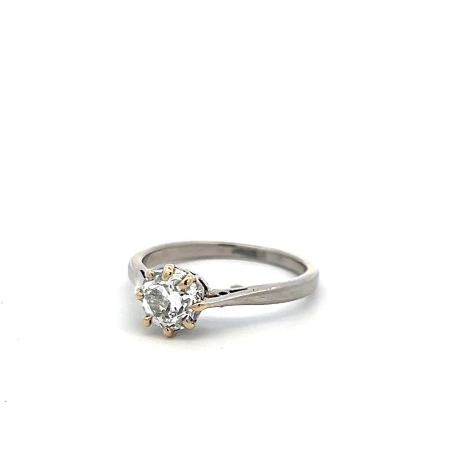 1.23 CARAT CIRCULAR BRILLIANT CUT F SI2 DIAMOND PLATINUM ENGAGEMENT RING (1 of 1)