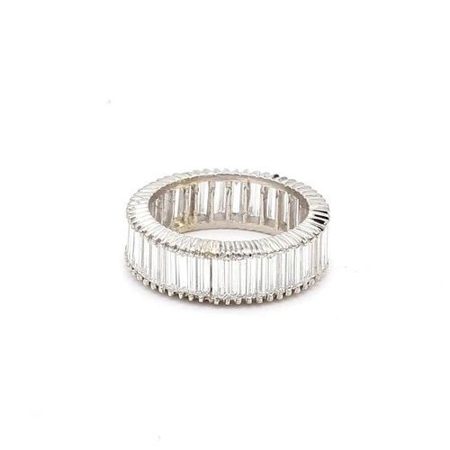 5.00 CARAT BAGUETTE SHAPE F VS1 DIAMOND WHITE PLATINUM ETERNITY BAND RING (1 of 1)