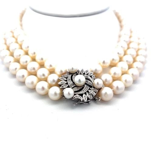 5.9-9.00MM PEARL 0.45 CARAT ROUND BRILLIANT DIAMOND 14K WG CHOKER NECKLACE: 5.9-9.00MM PEARL 0.45 CARAT ROUND BRILLIANT DIAMOND 14K WG CHOKER NECKLACE 5.9-9.00MM PEARL 0.45 CARAT ROUND BRILLIANT DIAMOND 14K WG CHOKER NECKLACE Title: 5.9-9.00MM Pearl 0.45 Carat Round Brilliant