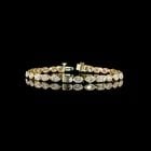 LAB-GROWN 7.92 CARAT EMERALD E-F-VS1 DIAMOND 14K YELLOW GOLD TENNIS BRACELET: LAB-GROWN 7.92 CARAT EMERALD E-F-VS1 DIAMOND 14K YELLOW GOLD TENNIS BRACELET Title: High-quality Brand-New Echo Friendly Elegant Lab-Grown 7.92 Carat Emerald E-F-VS1 Diamond 14K Yellow Gold Tennis Bra
