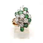 2.72 CARAT ROUND & BAGUETTE G VS1 DIAMOND 1.60 CARAT EMERALD 18K YG CLUSTER RING: 2.72 CARAT ROUND & BAGUETTE G VS1 DIAMOND 1.60 CARAT EMERALD 18K YG CLUSTER RING Title: 2.72 Carat Round Brilliant G VS2 and Baguette Shape G VS1 Diamond 1.60 Carat Emerald 18 Karat Yellow Gold Cluste