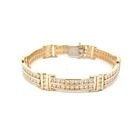 4.00 CARAT ROUND BRILLIANT DIAMOND 14 KARAT YELLOW GOLD LINK BRACELET (1 of 1)