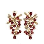 18K YG DANGLING EARRINGS WITH 1.52 CARAT ROUND DIAMONDS & 7.5 CARAT GARNET: 18K YG DANGLING EARRINGS WITH 1.52 CARAT ROUND DIAMONDS & 7.5 CARAT GARNET Detailed Description: Elevate your style with these captivating vintage dangling earrings. Crafted in lustrous 18 karat yello