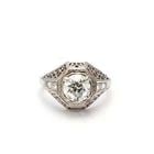 1.14 CARAT OLD EUROPEAN CUT I SI2 DIAMOND PLATINUM ART DECO RING: 1.14 CARAT OLD EUROPEAN CUT I SI2 DIAMOND PLATINUM ART DECO RING Title: 1.14 Carat Old European Cut I SI2 Diamond Platinum Art Deco Ring Style: Art Deco Metal: Platinum Gemstone 1: 1.14 Carat Diamond 