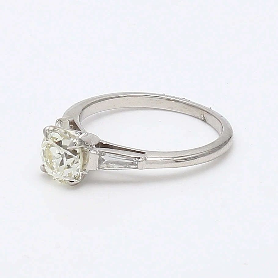 1.42 CARAT CIRCULAR BRILLIANT CUT SHAPE N-SI1 DIAMOND PLATINUM ENGAGEMENT RING (1 of 1)