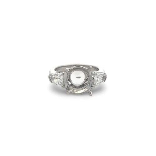 PLATINUM SEMI MOUNT RING WITH 0.93 CARAT PENTAGONAL GIA DIAMONDS FITS 10.8X9.9MM: PLATINUM SEMI MOUNT RING WITH 0.93 CARAT PENTAGONAL GIA DIAMONDS FITS 10.8X9.9MM Detailed Description: Embrace elegance with this vintage platinum semi mount ring, expertly crafted to hold your chosen
