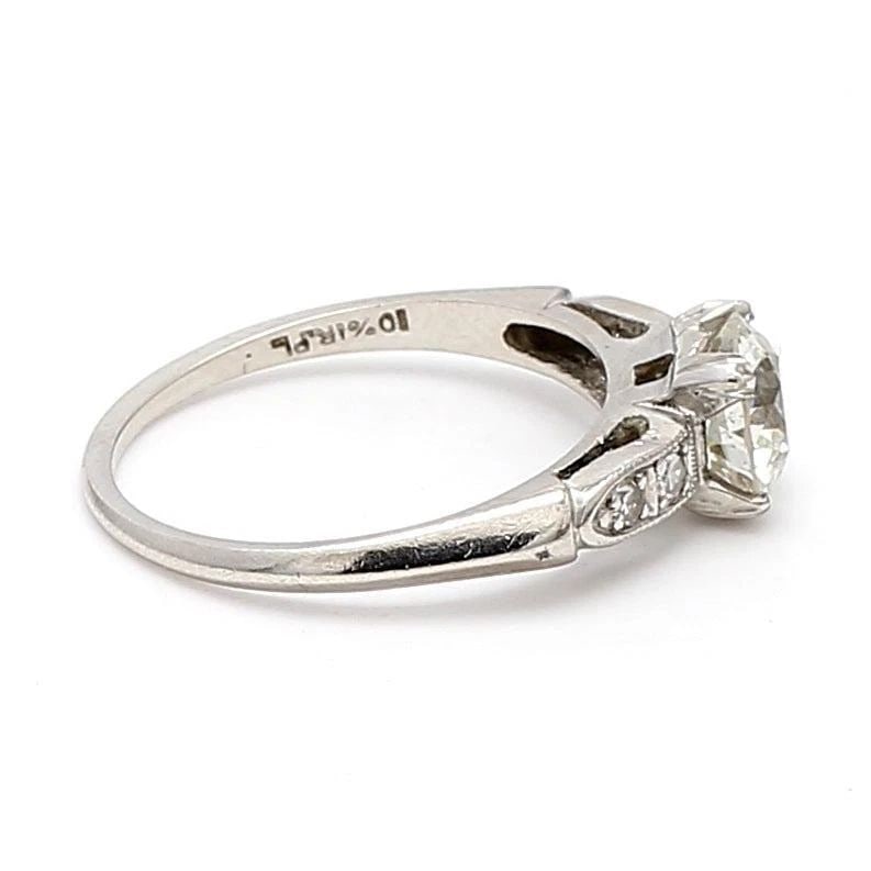 1.39 CARAT OLD EUROPEAN CUT K-I1 DIAMOND PLATINUM ENGAGEMENT RING (1 of 1)