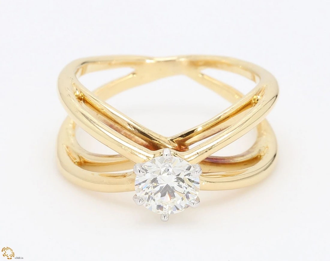 TIFFANY & CO.. 0.59 CARAT I-VS1 DIAMOND 18K YELLOW PLATINUM RING (1 of 1)
