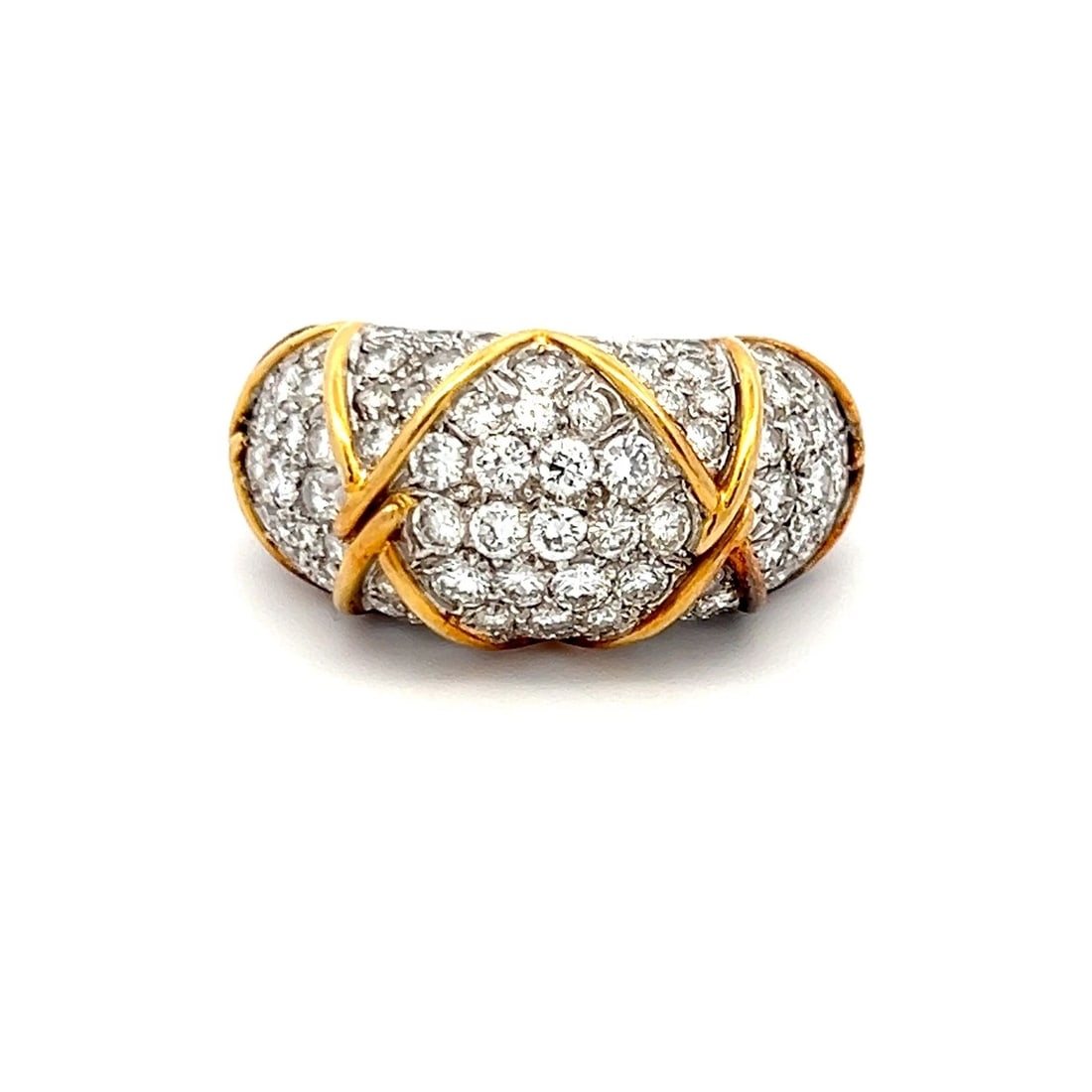 4.00 CARAT ROUND BRILLIANT G VS2 DIAMOND 18K YELLOW GOLD COCKTAIL RING (1 of 2)
