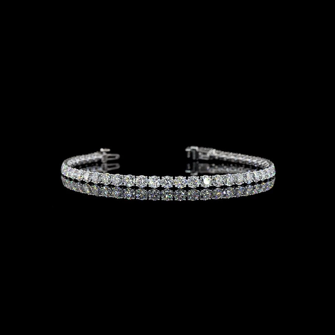 LAB-GROWN 10.59 CARAT ROUND E-F-VS DIAMOND 14K WHITE GOLD TENNIS BRACELET: LAB-GROWN 10.59 CARAT ROUND E-F-VS DIAMOND 14K WHITE GOLD TENNIS BRACELET Title: High-quality Brand-New Echo Friendly Elegant Lab-Grown 10.59 Carat Round E-F-VS Diamond 14K White Gold Tennis Bracelet 
