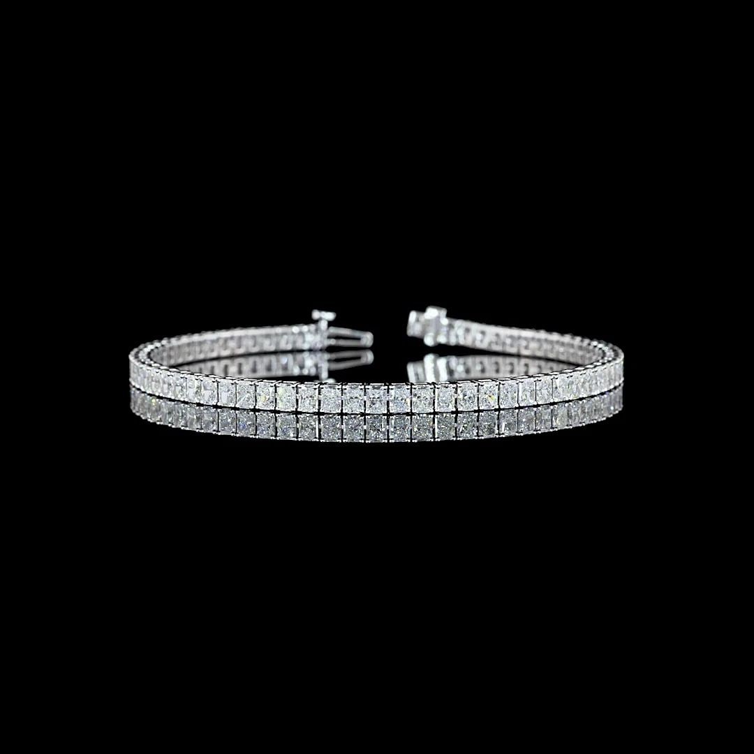 LAB-GROWN 6.33 CARAT RADIANT E-F-VS DIAMOND 14K WHITE GOLD TENNIS BRACELET: LAB-GROWN 6.33 CARAT RADIANT E-F-VS DIAMOND 14K WHITE GOLD TENNIS BRACELET Title: High-quality Brand-New Echo Friendly Elegant Lab-Grown 6.33 Carat Radiant E-F-VS Diamond 14K White Gold Tennis Bracele