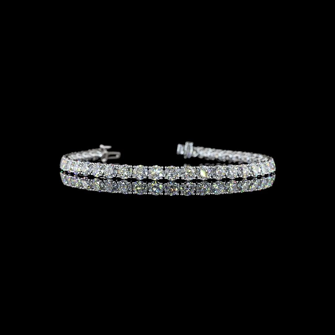 LAB-GROWN 9.93 CARAT ROUND E-F-VS2 DIAMOND 14K WHITE GOLD TENNIS BRACELET: LAB-GROWN 9.93 CARAT ROUND E-F-VS2 DIAMOND 14K WHITE GOLD TENNIS BRACELET Title: High-quality Brand-New Echo Friendly Elegant Lab-Grown 9.93 Carat Round E-F-VS2 Diamond 14K White Gold Tennis Bracelet 