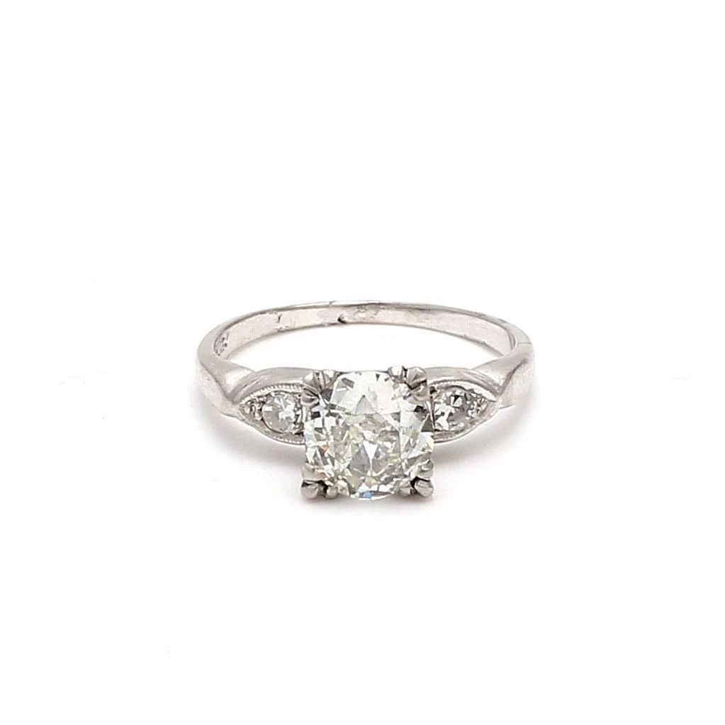 1.24 CARAT CIRCULAR BRILLIANT CUT J-SI2 DIAMOND PLATINUM ENGAGEMENT RING (1 of 2)