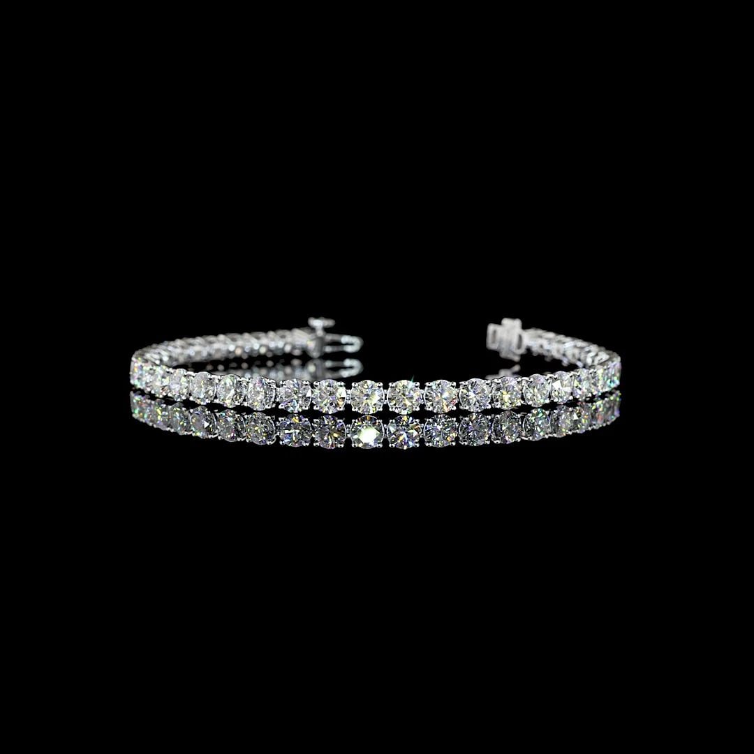 LAB-GROWN 9.28 CARAT ROUND E-F-VS1 DIAMOND 14K WHITE GOLD TENNIS BRACELET: LAB-GROWN 9.28 CARAT ROUND E-F-VS1 DIAMOND 14K WHITE GOLD TENNIS BRACELET Title: High-quality Brand-New Echo Friendly Elegant Lab-Grown 9.28 Carat Round E-F-VS1 Diamond 14K White Gold Tennis Bracelet 